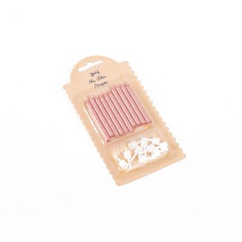 Lot de 10 bougies rose gold 6cm