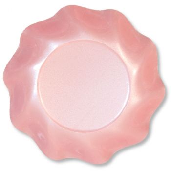 Lot de 10 coupelles rondes  rose  perlé 18cm