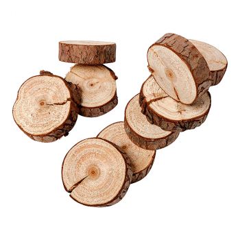 Lot de 10 rondins de bois naturel 5cm