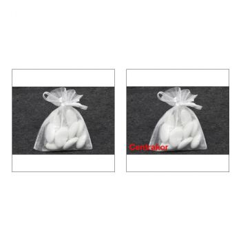 Lot de 10 sachets organza à lacets blancs