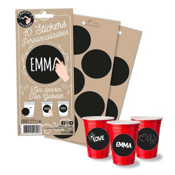 Lot de 10 stickers chic my cup