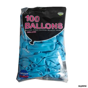 Lot de 100 ballons bleu latex 25cm