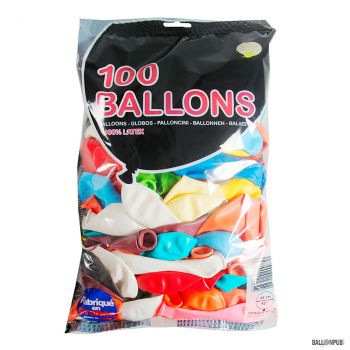 Lot de 100 ballons multicolore latex 25cm