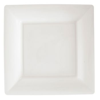 Lot de 12 assiettes carrées blanc 23,5cm