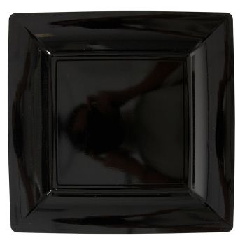 Lot de 12 assiettes carrées noir 23,5cm