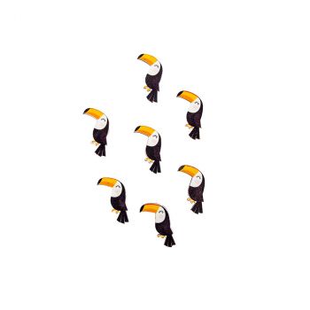 Lot de 12 confettis toucan bois 3cm