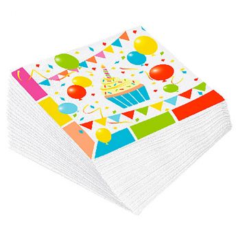 Lot de 12 serviettes surprise 33x33cm