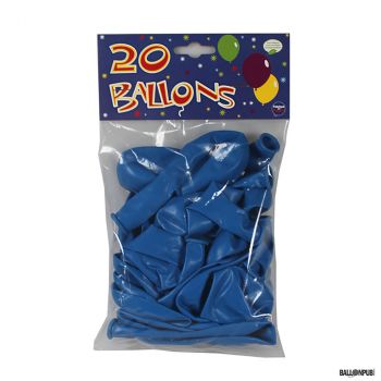 Lot de 20 ballons bleu latex 25cm