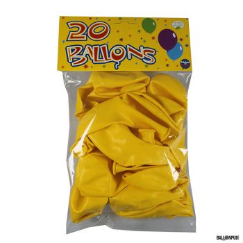 Lot de 20 ballons jaune latex 25cm