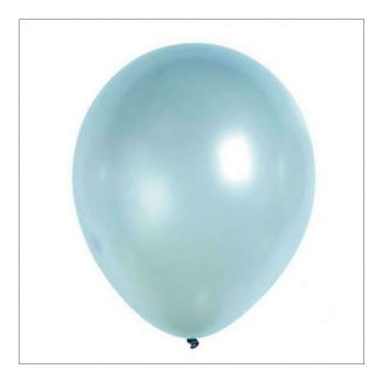 Lot de 20 ballons latex bleu pâle métallisé 28cm