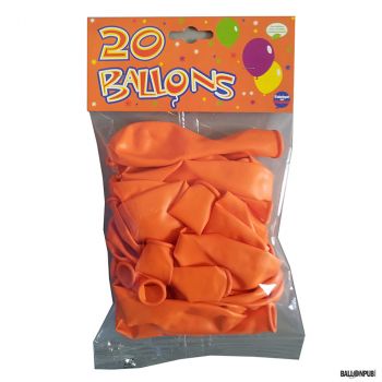 Lot de 20 ballons orange latex 25cm