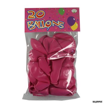 Lot de 20 ballons rose bonbon latex 25cm