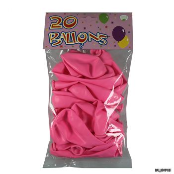 Lot de 20 ballons rose latex 25cm