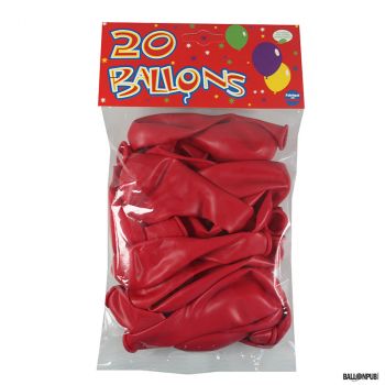 Lot de 20 ballons rouge latex 25cm