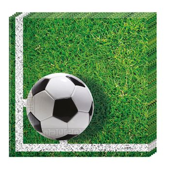 Lot de 20 serviettes Football 33x33cm