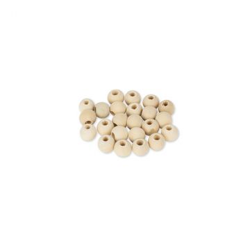 Lot de 24 perles en bois naturelles 0.8cm