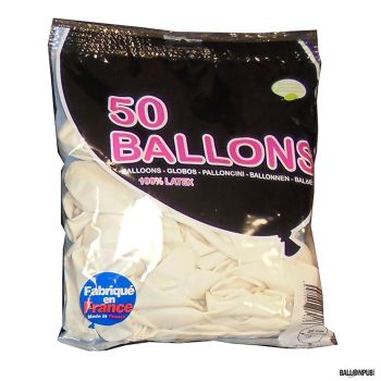 Lot de 50 ballons blanc latex 25cm