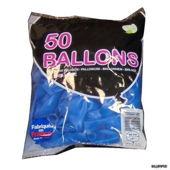 Lot de 50 ballons bleu latex 25cm