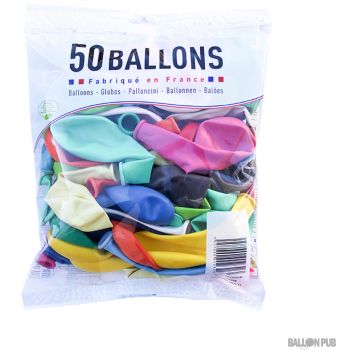 Lot de 50 ballons multicolore  latex 25cm
