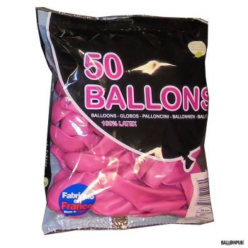 Lot de 50 ballons rose bonbon latex 25cm