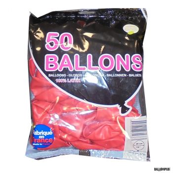 Lot de 50 ballons rouge latex 25cm