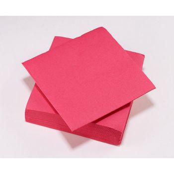 Lot de 50 serviettes tendances fuchsia 38x38cm