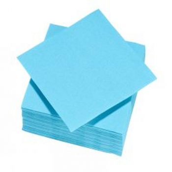 Lot de 50 serviettes tendances turquoise 38x38cm