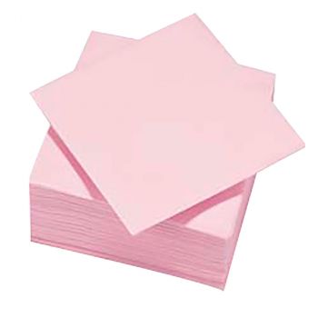 Lot de 50 serviettes voie sèche 40x40 rose pâle