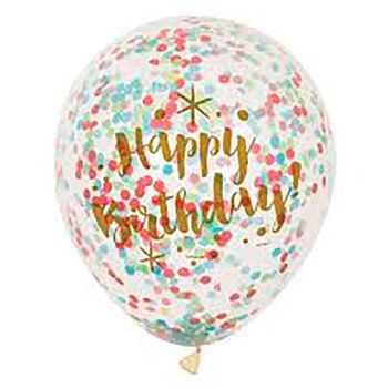 Lot de 6 ballons latex happy birthday 31cm