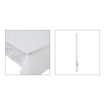 Nappe damasé 1.18x50m blanche