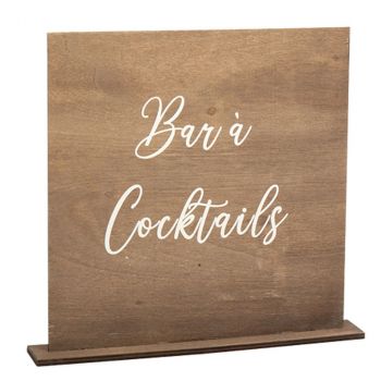 Pancarte bar à cocktails en bois