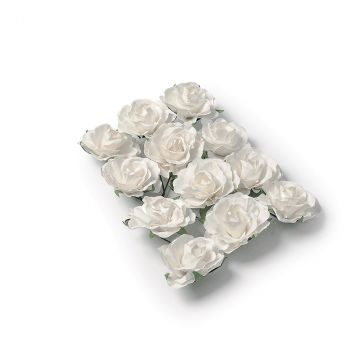 Rose à piquer blanche x12