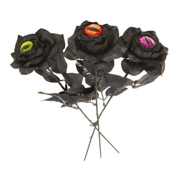 Rose noire avec œil x3