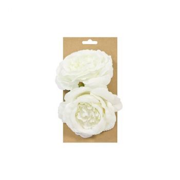 Roses décor de table blanches x2