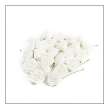 Roses en mousse 8cm x24 blanc