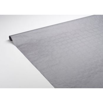 Rouleau de nappe papier damassé grise 6m