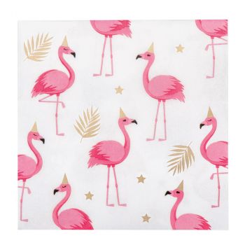 Serviette flamant rose x20