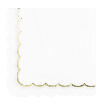 Serviettes feston blanche x16