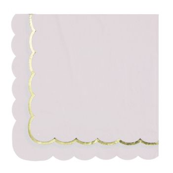 Serviettes feston rose pastel x16