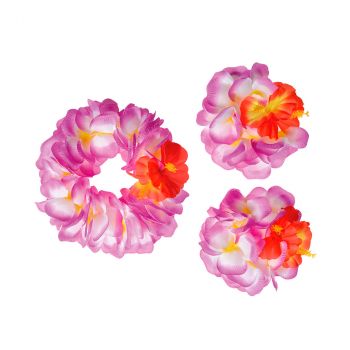 Set Hawai fleurs d'hibiscus violet