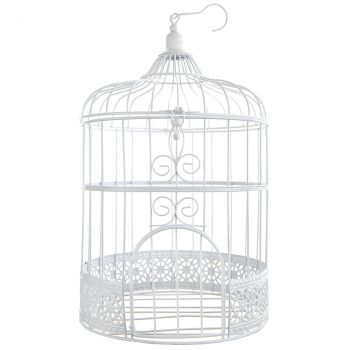 Tirelire cage blanc 31cm