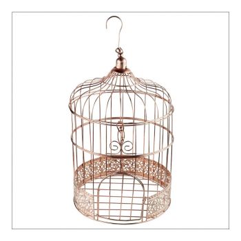 Tirelire cage métal rose gold 31cm