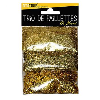 Trio de paillettes or