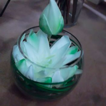 Vase en verre lotus 21cm
