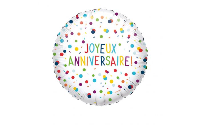 Ballon Anniversaire - Blanc et Or - Joyeux Anniversaire - Jour de