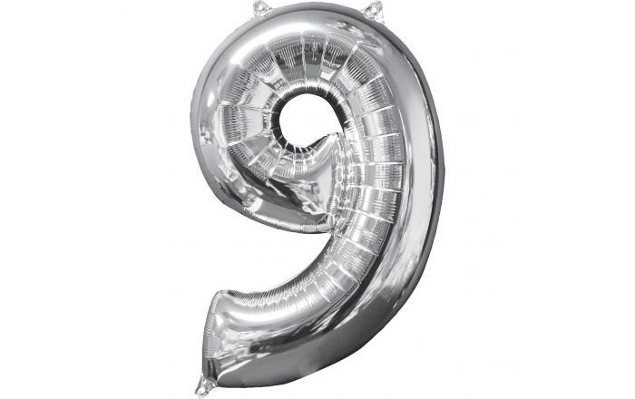 Ballons Chiffres Argent 66 cm - Ballon Anniversaire 