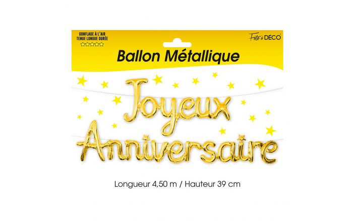 Ballon Aluminium Joyeux Anniversaire Or