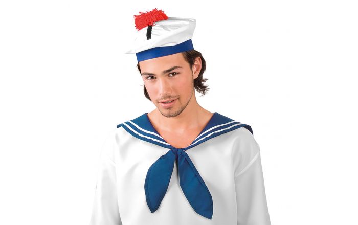 Chapeau De Marin À Pompons Rouge