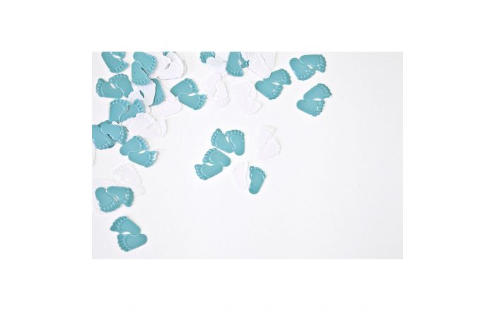 Confettis De Table Pieds De Bebe Bleu 10gr