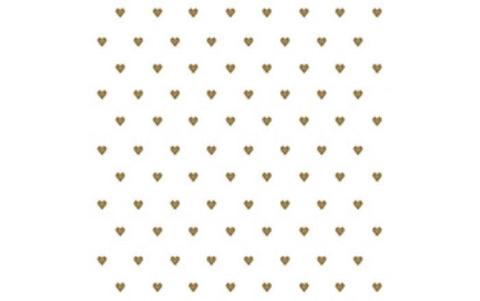 Lot De Serviettes Petit Cœur Or 33cm